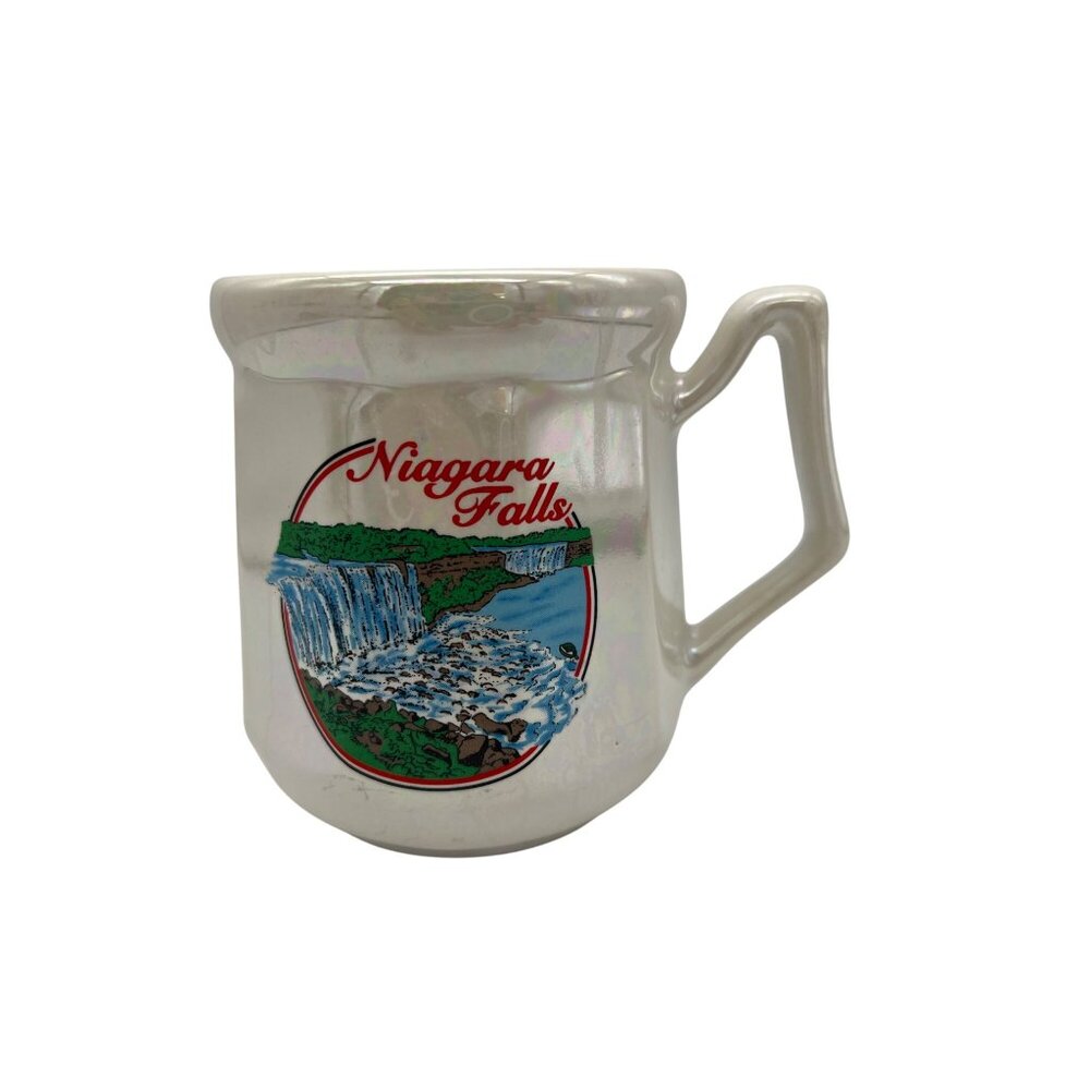 Niagara Falls Vintage Ceramic Souvenir Mug By Lipco Pearlized Design 4" Taiwan